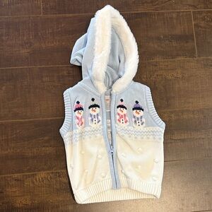 Gymboree Blue Snowman Knit Vest
